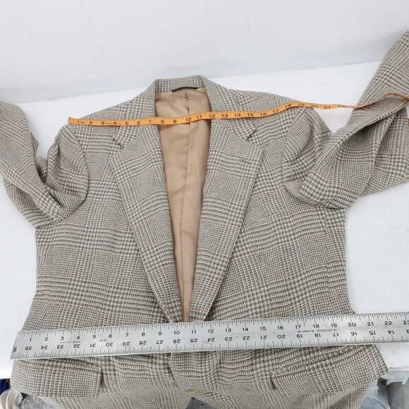Vintage Polo Ralph Lauren Sport Coat mens 44R houndstooth plaid tweed union made